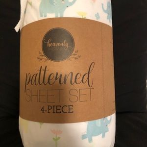 4 Piece Heaven Home Soft Queen Elephant Sheet Set.